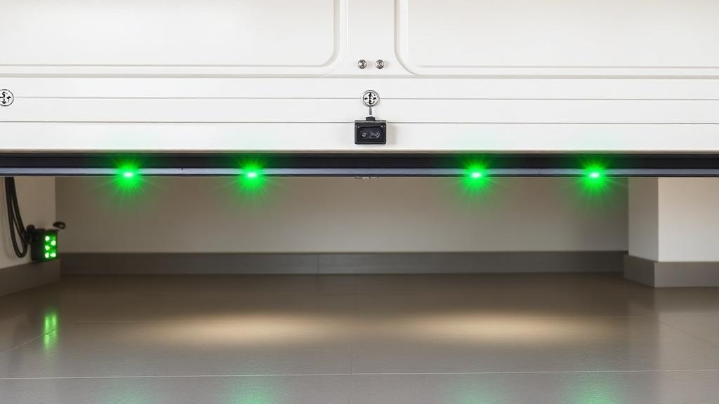 Garage door safety sensors and auto-reverse mechanism protecting family